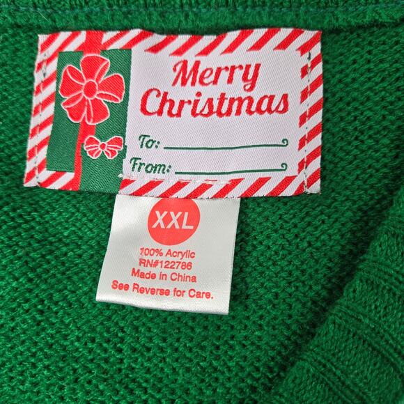 Women's Merry Christmas Ugly Christmas Sweater Vest Faux Button Front size XXL - Picture 2 of 12